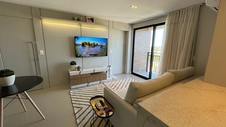Studio no último andar no centro com vista
