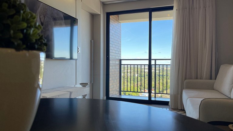 Studio no último andar no centro com vista