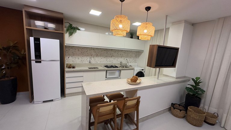 Apt Moderno no Centro com Lava e Seca