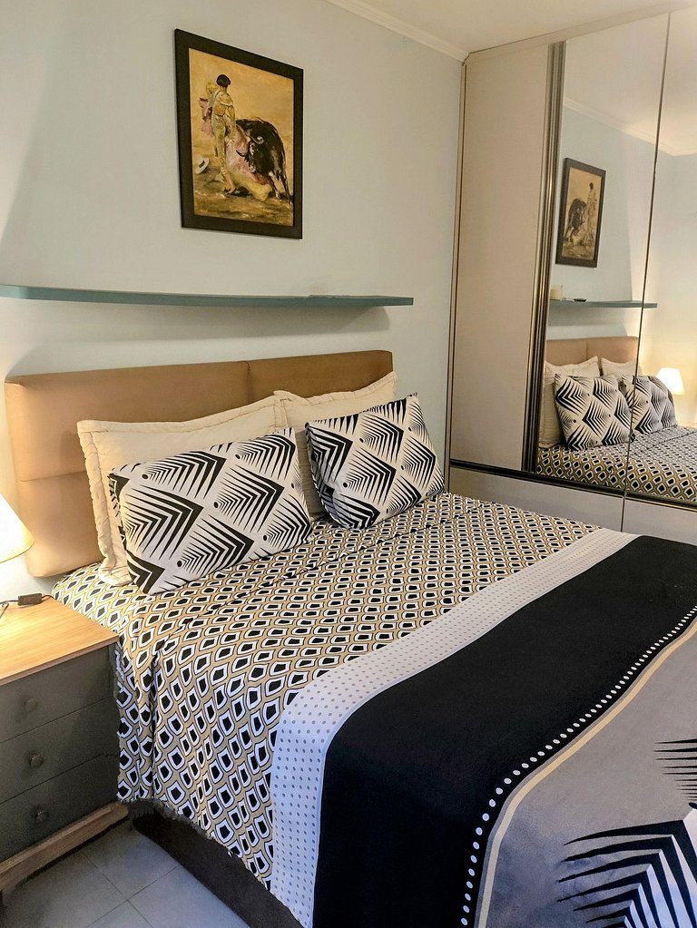 Apto c/ Jardim -Bela decoração - Seguro para criança