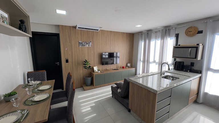 Apartamento solar moderno e bem localizado em Foz